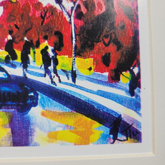 VTG Signed Jiu New York City Times Square Street Art Print Poster Wall Decor - Picture 3 of 15